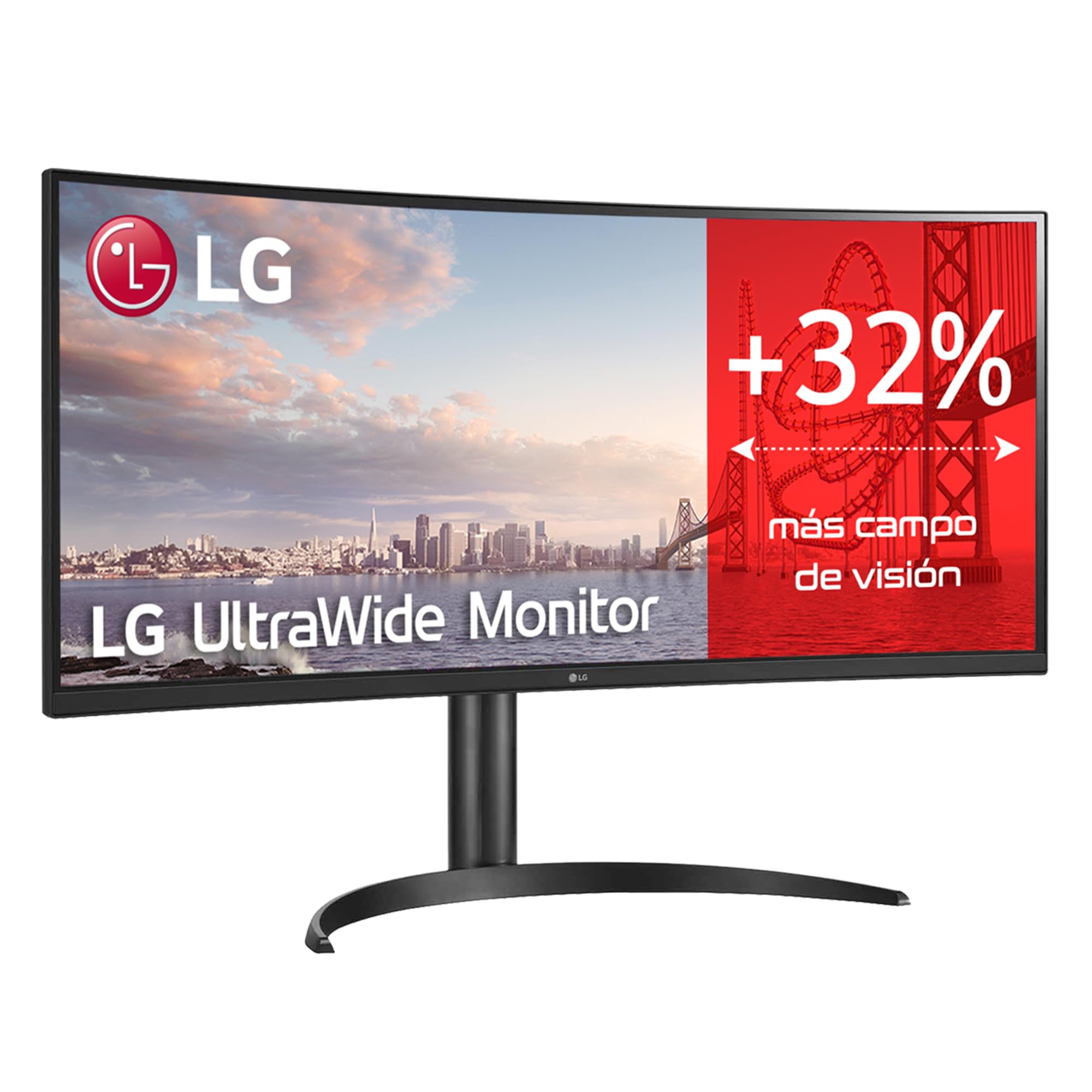 Monitor Profesional Ultrapanorámico Curvo LG 34WQ75C-B 34'/ WQHD/ Multimedia/ Regulable en altura/ Negro