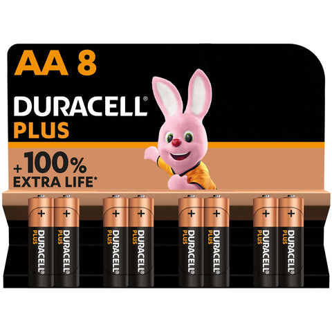 Pack de 8 Pilas AA Duracell Plus Extra Life LR6-MN1500AA8/ 1.5V/ Alcalinas