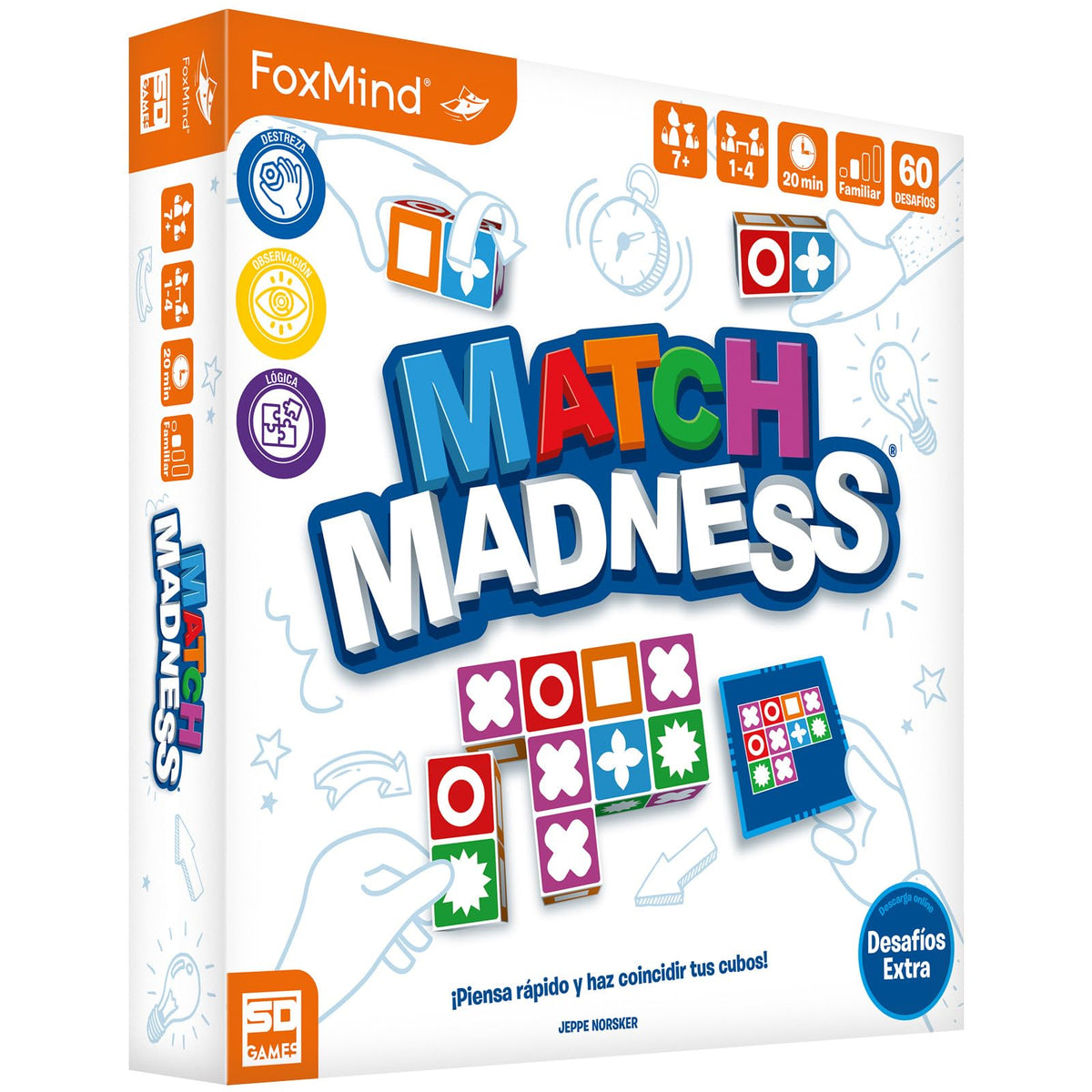 SD GAMES - Juego de Mesa Match Madness, Edad 7+, Juego de Velocidad y Percepción