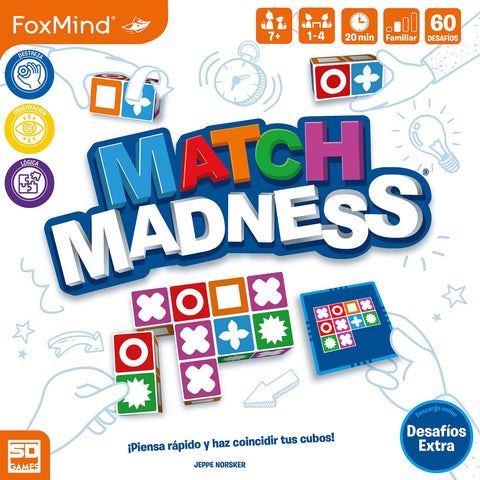 SD GAMES - Juego de Mesa Match Madness, Edad 7+, Juego de Velocidad y Percepción