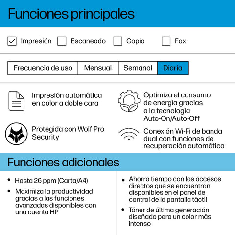 Impresora Láser Color HP LaserJet Pro 3202DW WiFi/ Dúplex/ Blanca