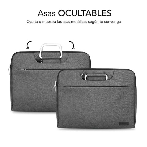 Maletín Subblim Business Laptop Sleeve para Portátiles hasta 15.6'/ Cinta para Trolley/ Gris