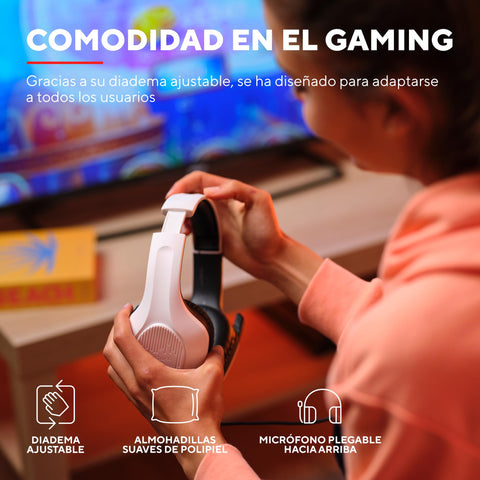 Auriculares Gaming con Micrófono Trust Gaming GXT 415 Zirox PS5/ Jack 3.5/ Blancos