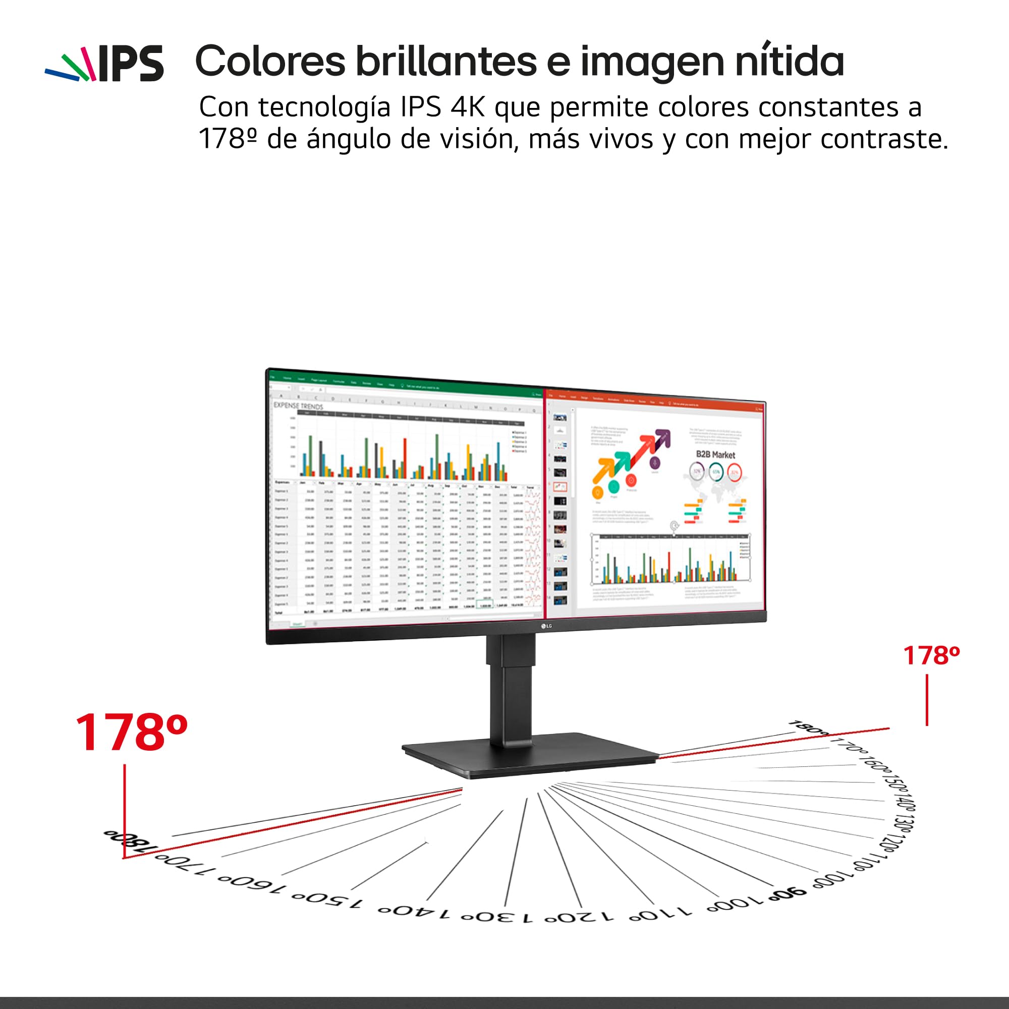 Monitor Profesional Ultrapanorámico LG 34BN670P-B 34'/ WFHD/ Multimedia/ Regulable en altura/ Negro