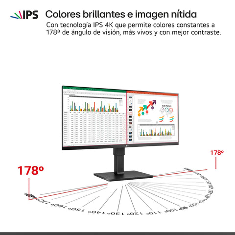 Monitor Profesional Ultrapanorámico LG 34BN670P-B 34'/ WFHD/ Multimedia/ Regulable en altura/ Negro