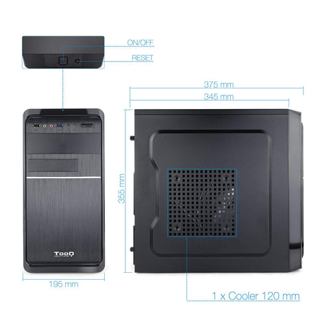 Caja Minitorre TooQ TQC-4735U3C-B con Fuente 500W