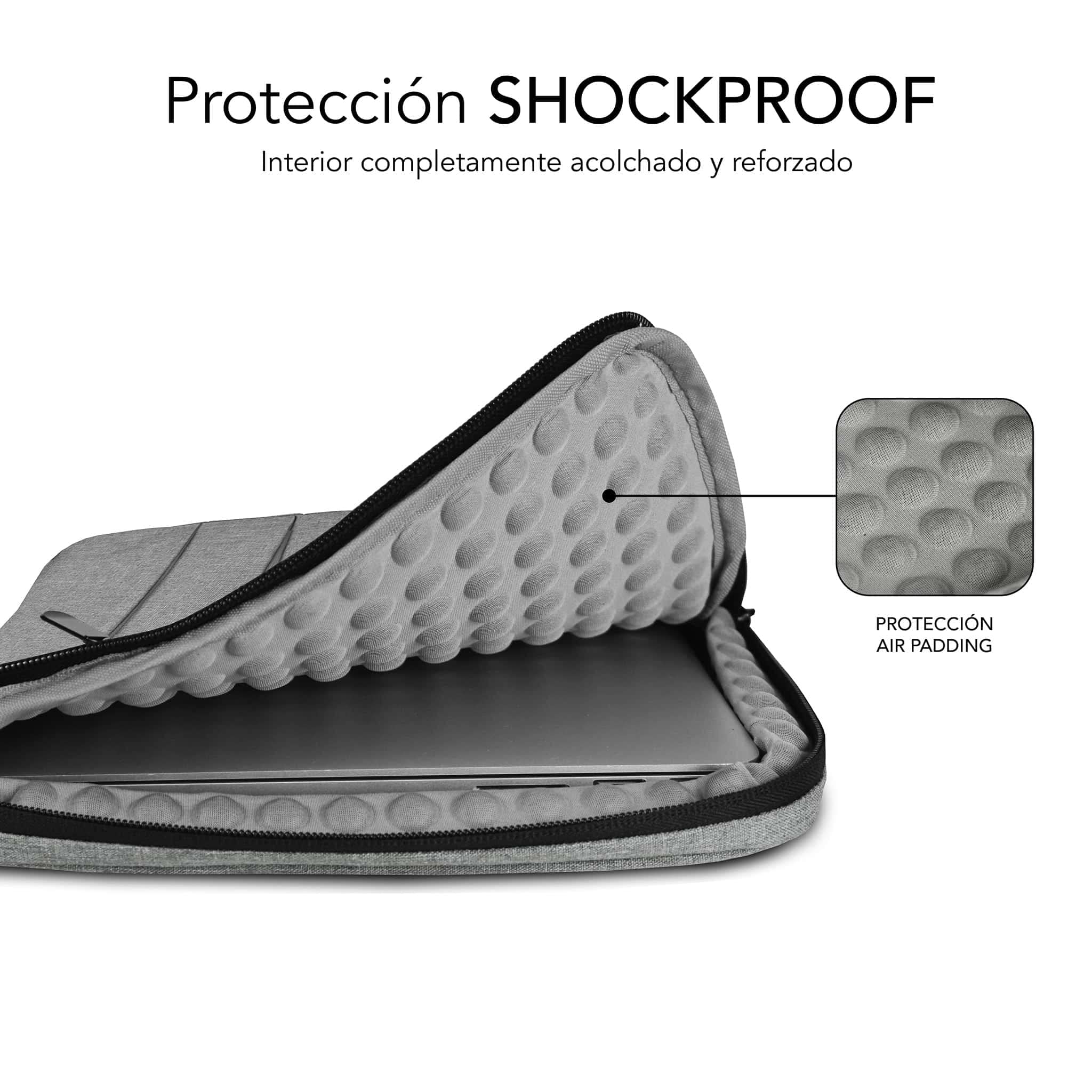 Funda Subblim Air Padding 360 Sleeve para Portátiles hasta 14'/ Gris Claro