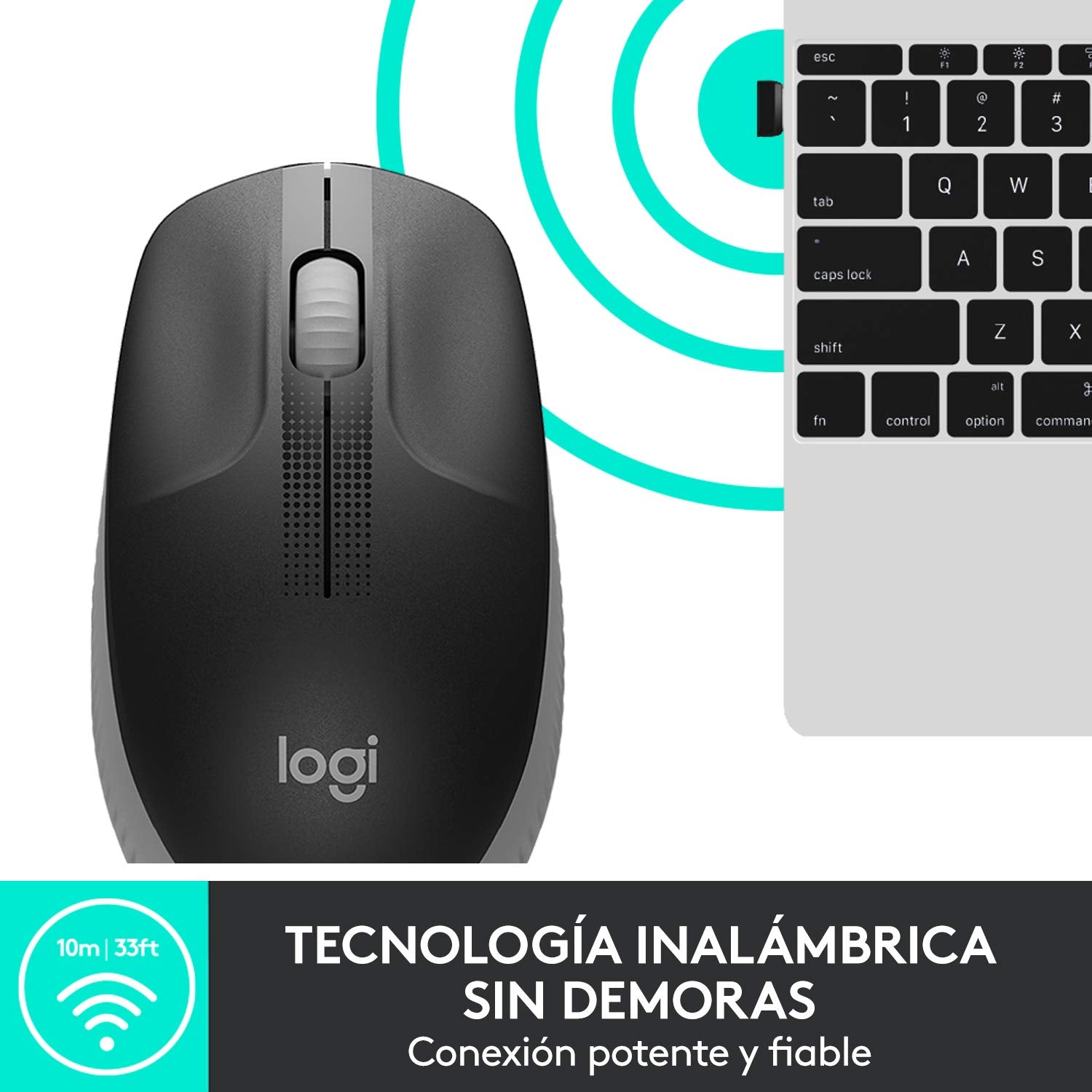 Ratón Inalámbrico Logitech M190/ Hasta 1000 DPI/ Gris Medio