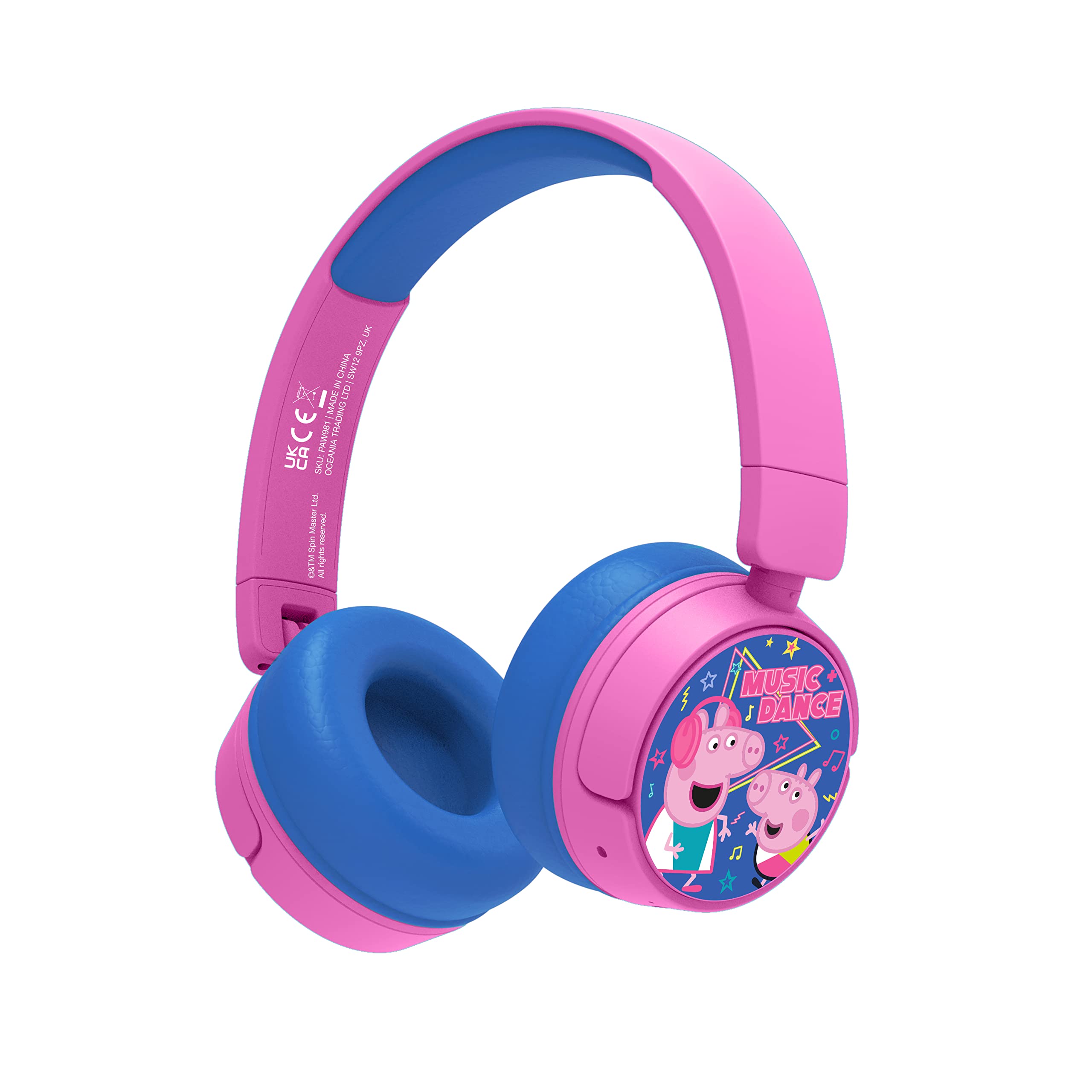 OTL Technologies Auriculares Infantiles INALÁMBRICOS Peppa Pig Music Dance Bluetooth Plegables