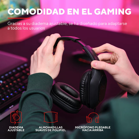 Auriculares Gaming con Micrófono Trust Gaming GXT 415 Zirox/ Jack 3.5/ Negros