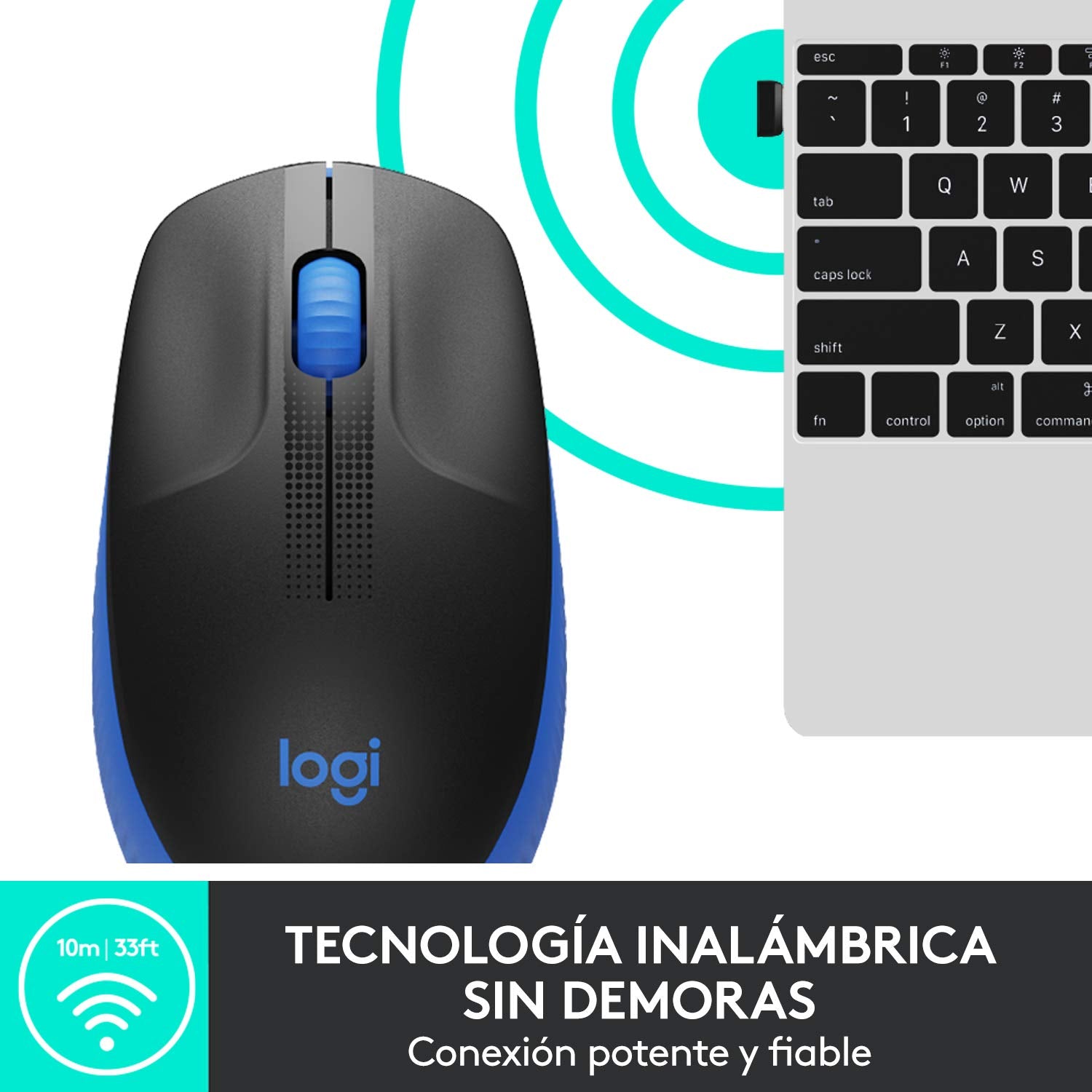 Ratón Inalámbrico Logitech M190/ Hasta 1000 DPI/ Azul