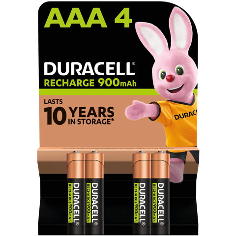 Pack de 4 Pilas AAA Duracell HR03-A/ 1.2V/ Recargables