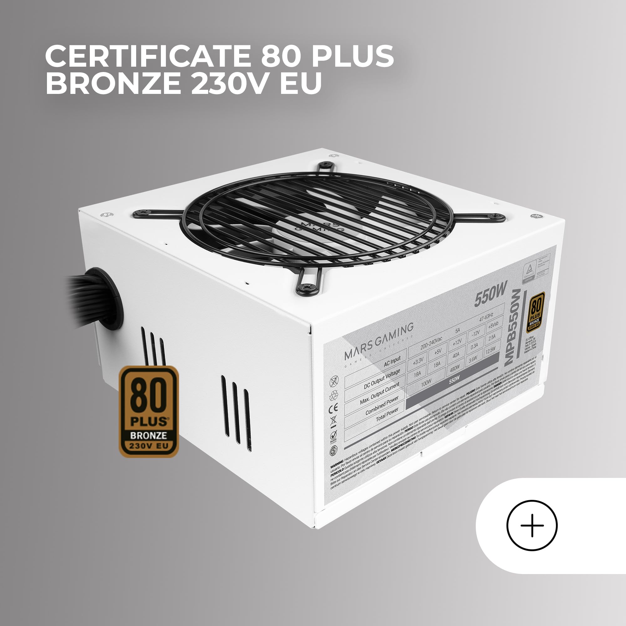 Fuente de Alimentación Mars Gaming MPB550/ 550W/ Ventilador 12cm/ 80 Plus Bronze