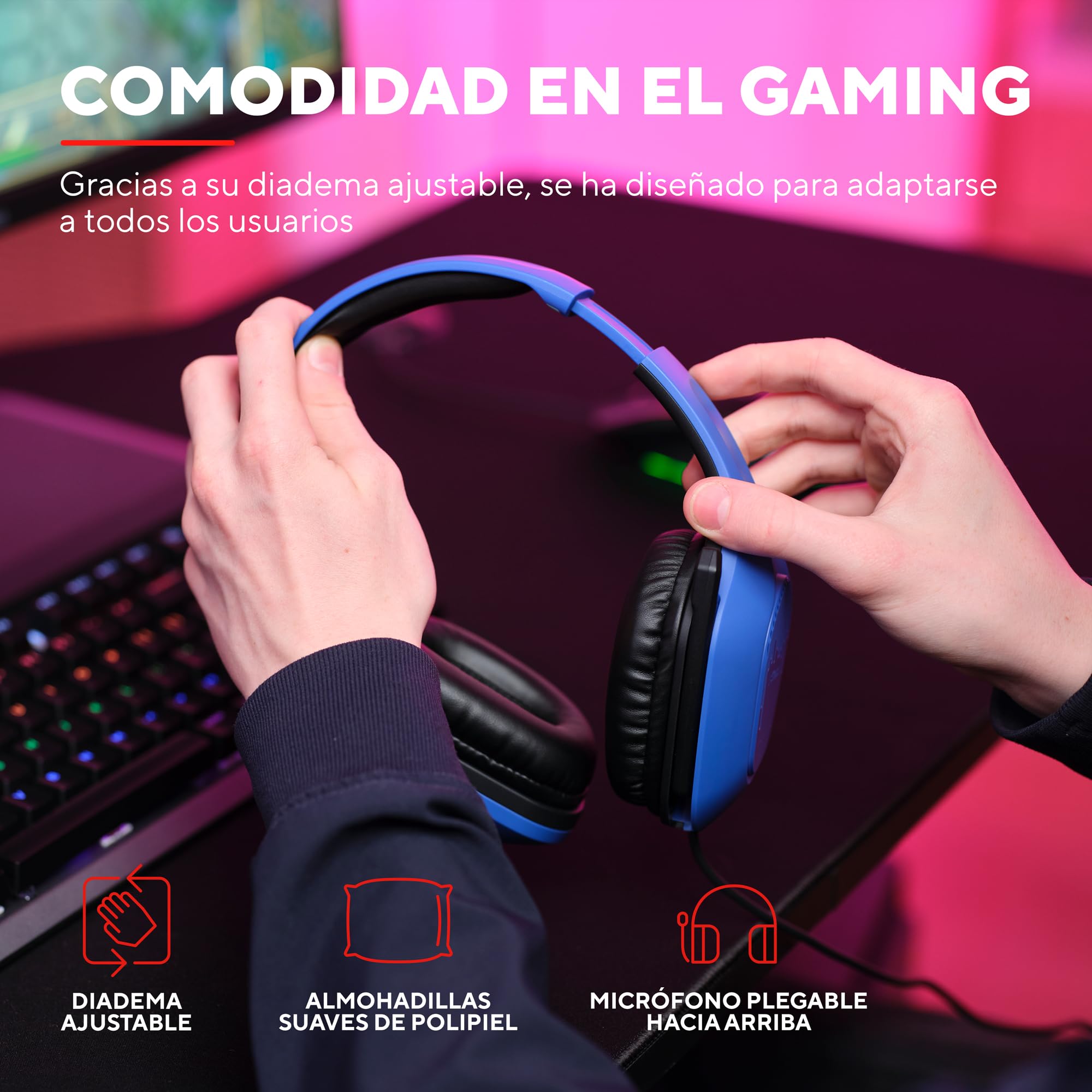 Auriculares Gaming con Micrófono Trust Gaming GXT 415 Zirox/ Jack 3.5/ Azules