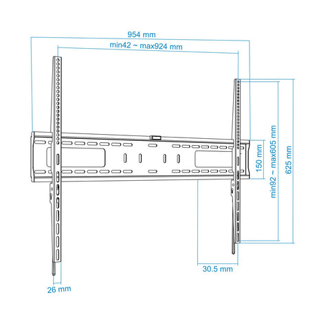 Soporte de Pared Fijo TooQ LP41100F-B para TV de 60-100'/ hasta 75kg