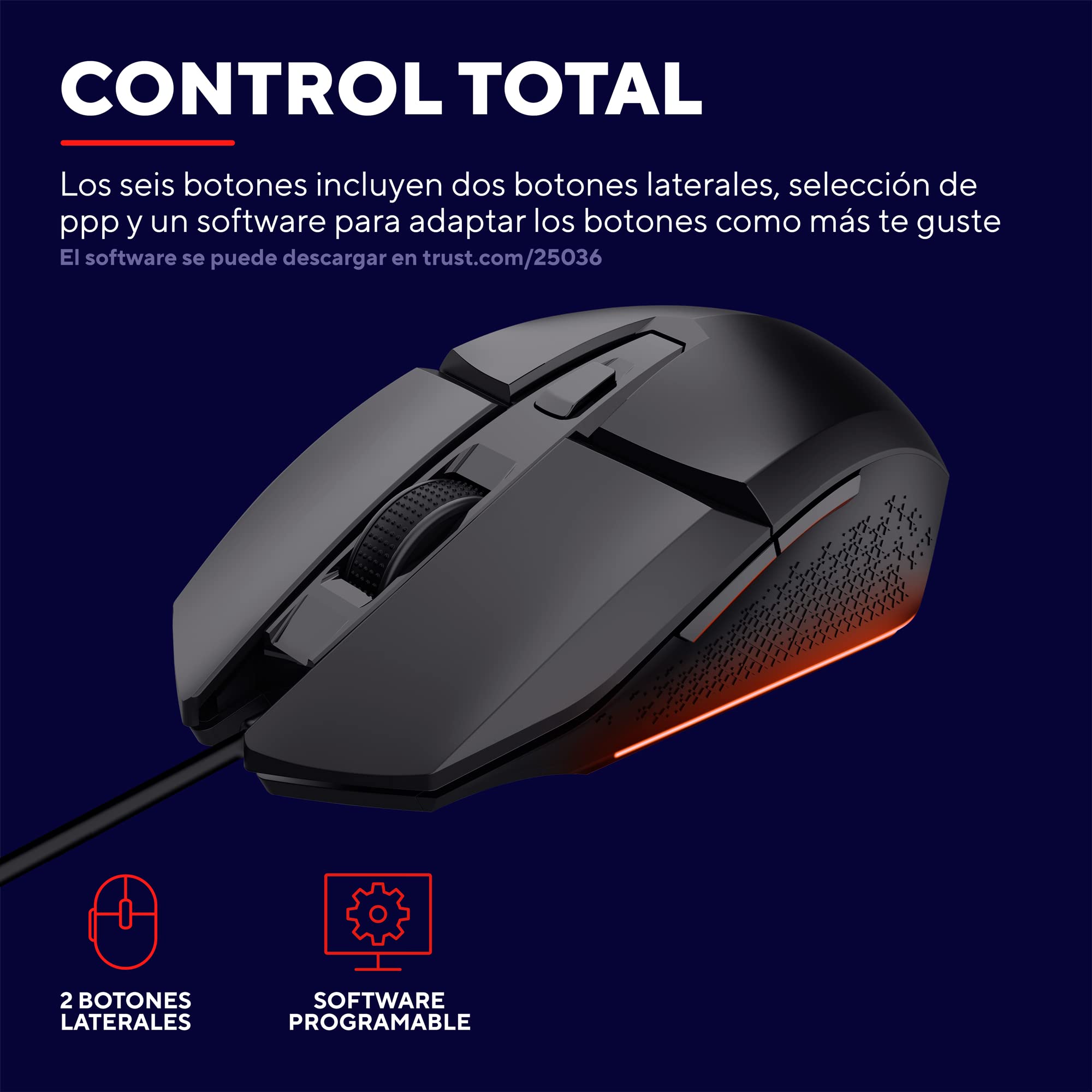 Ratón Gaming Trust Gaming GXT 109 Felox/ Hasta 6400 DPI