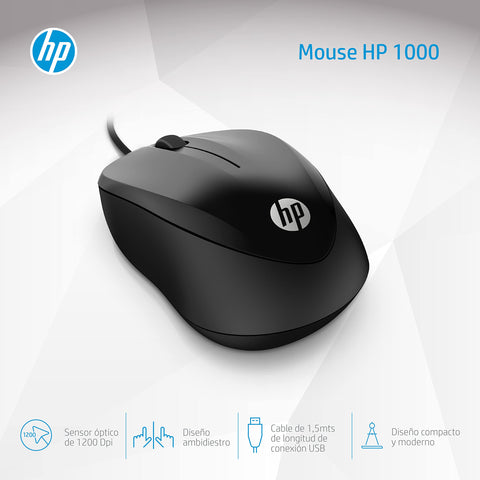 Ratón HP 1000/ Hasta 1200 DPI