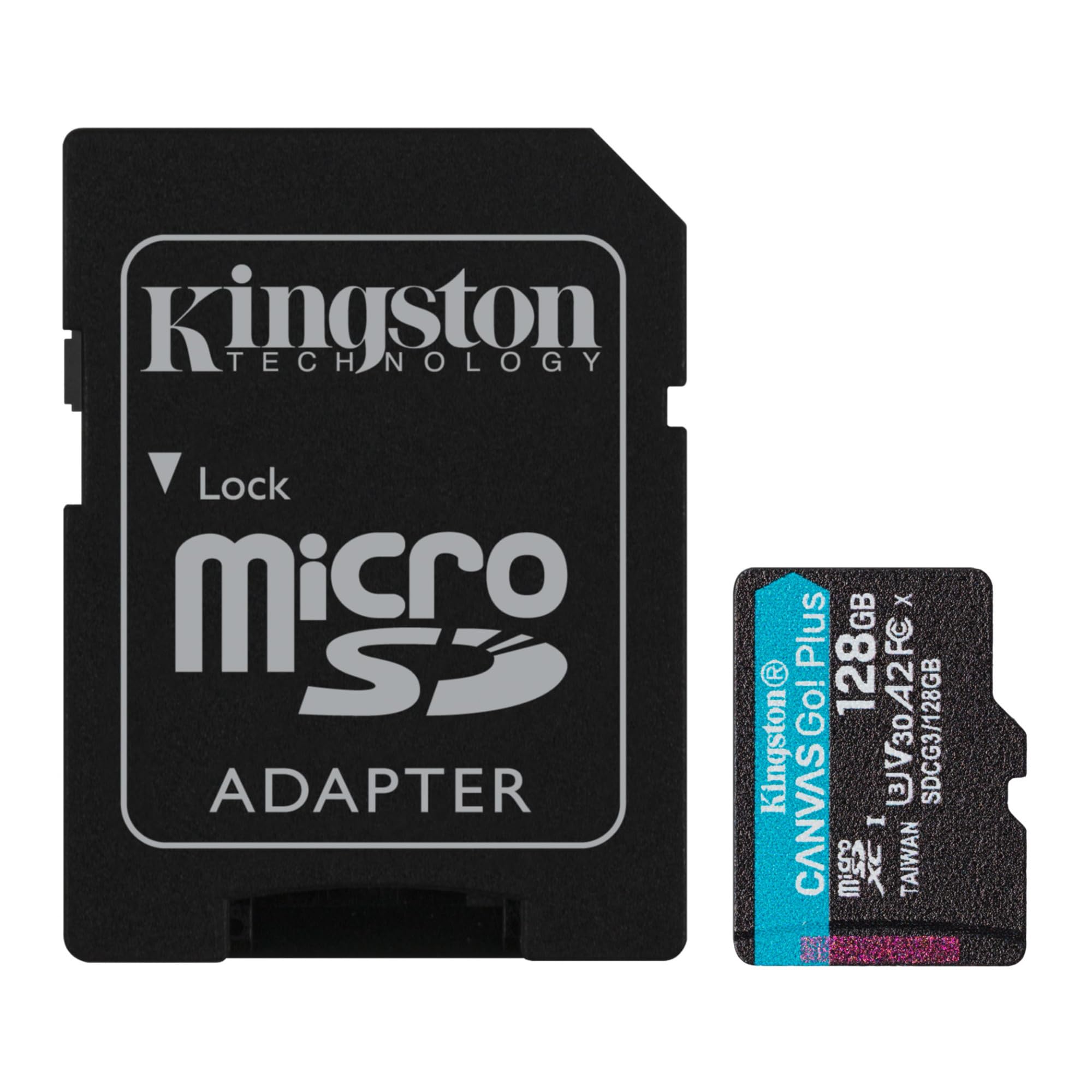 Tarjeta de Memoria Kingston CANVAS Go! Plus 128GB microSD XC con Adaptador/ Clase 10/ 170MBs