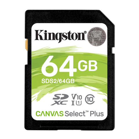 Tarjeta de Memoria Kingston CANVAS Select Plus 64GB SD XC/ Clase 10/ 100MBs