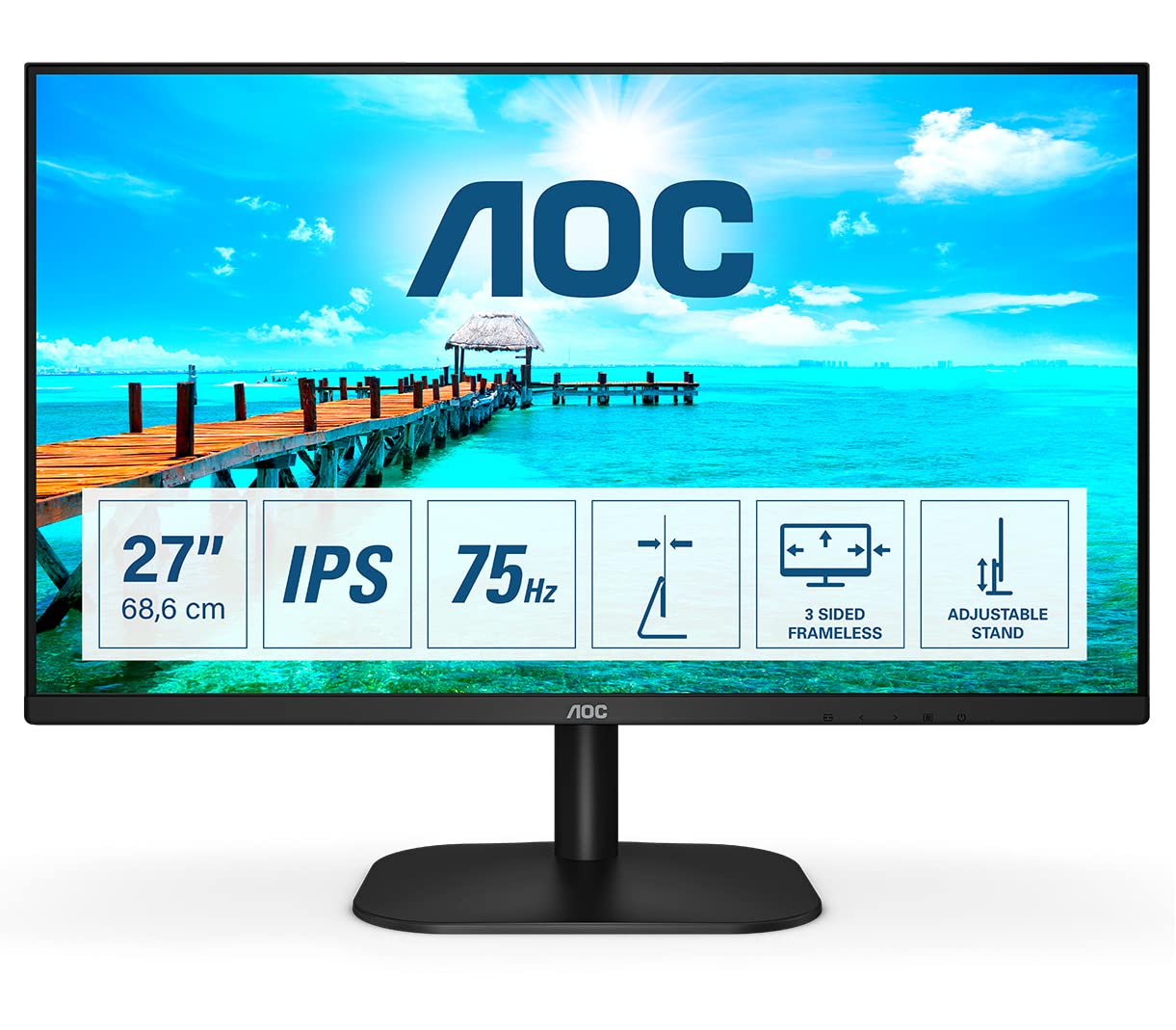 Monitor AOC 27B2DA 27'/ Full HD/ Multimedia/ Negro