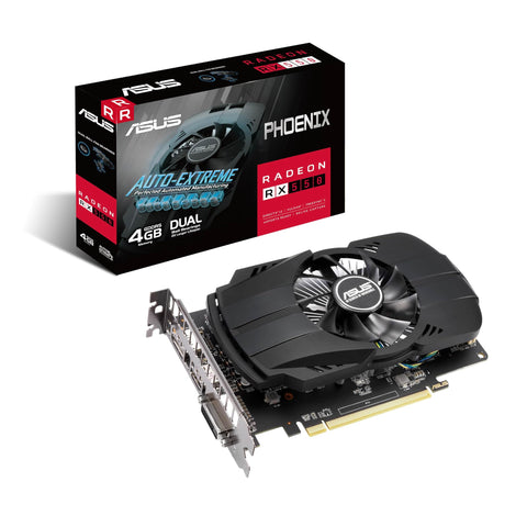 ASUS Tarjeta gráfica de Gaming Phoenix Radeon RX 550 EVO 4GB GDDR5 (PCIe 3.0, 4GB GDDR5, HDMI, DisplayPort, DVI-D, Rodamientos de Bolas Dobles, Auto-Extreme, Diseño Compacto)