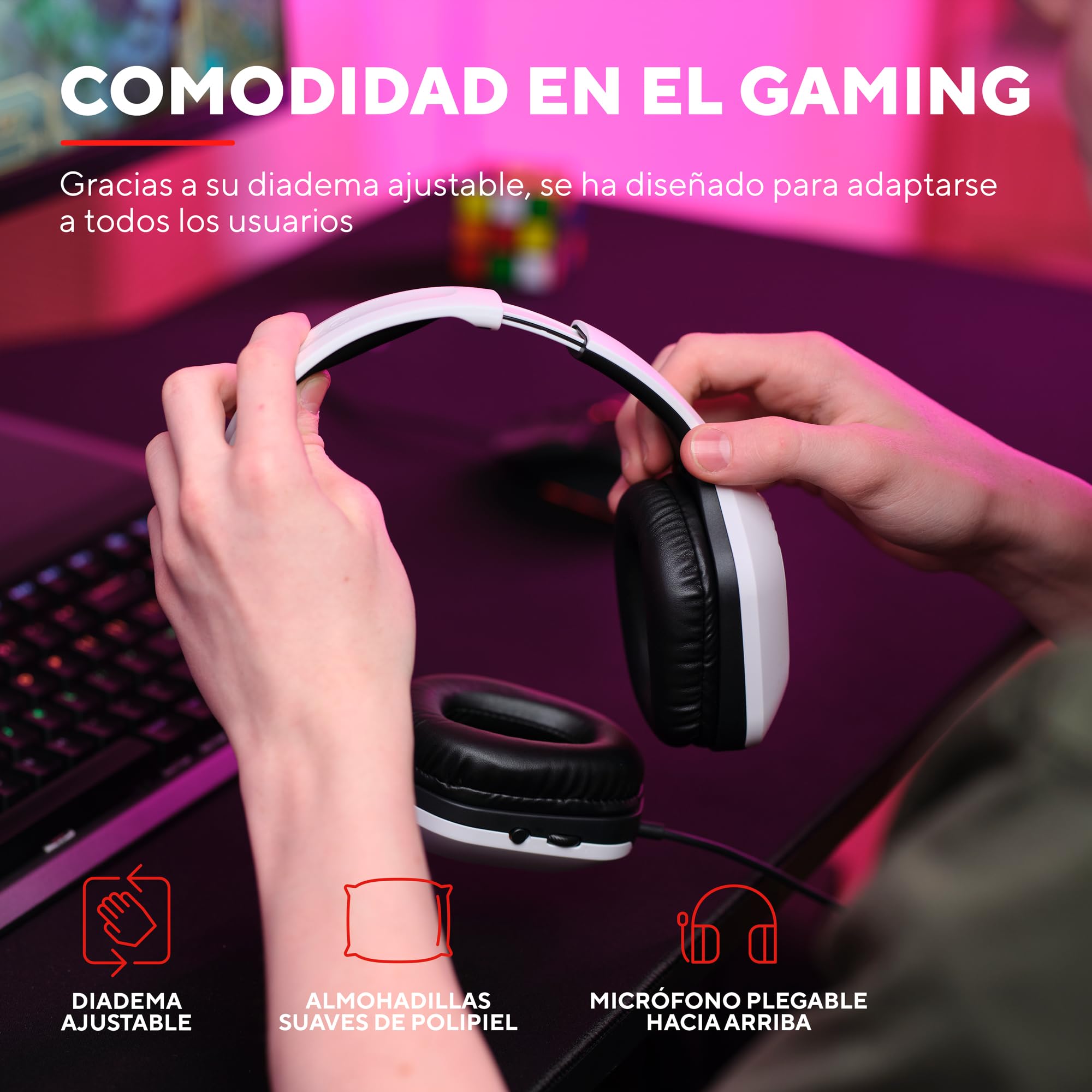 Auriculares Gaming con Micrófono Trust Gaming GXT 415 Zirox/ Jack 3.5/ Blancos