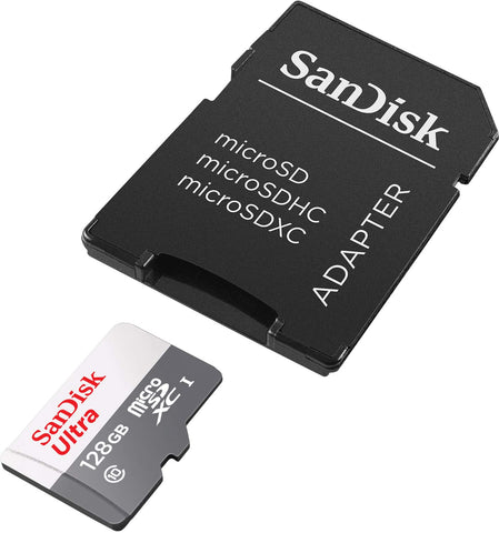 Tarjeta de Memoria SanDisk Ultra 128GB microSD XC con Adaptador/ Clase 10/ 80MB/s