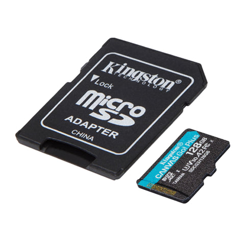 Tarjeta de Memoria Kingston CANVAS Go! Plus 128GB microSD XC con Adaptador/ Clase 10/ 170MBs