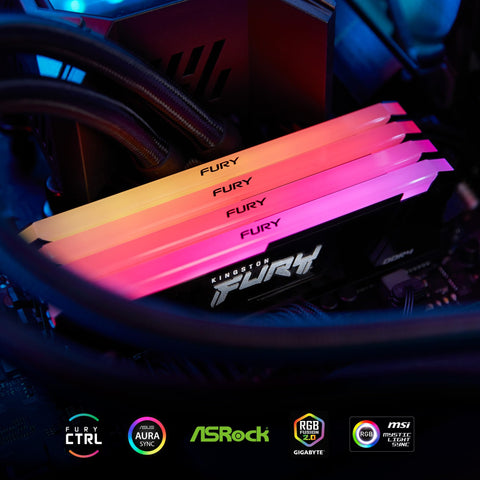 Memoria RAM Kingston FURY Beast RGB 8GB/ DDR4/ 3200MHz/ 1.35V/ CL16/ DIMM