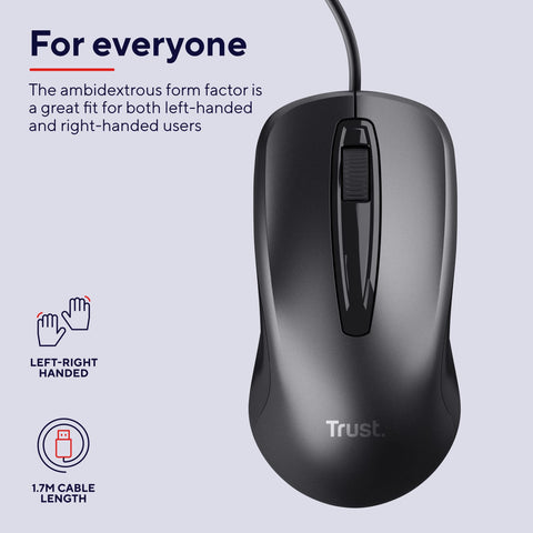 TRUST CARVE USB MOUSE (SENSOR OPTICO DE 1.200 PPP REALES)