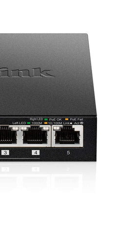 Switch D-Link DGS-1005P 5 Puertos/ RJ-45 10/100/1000 PoE