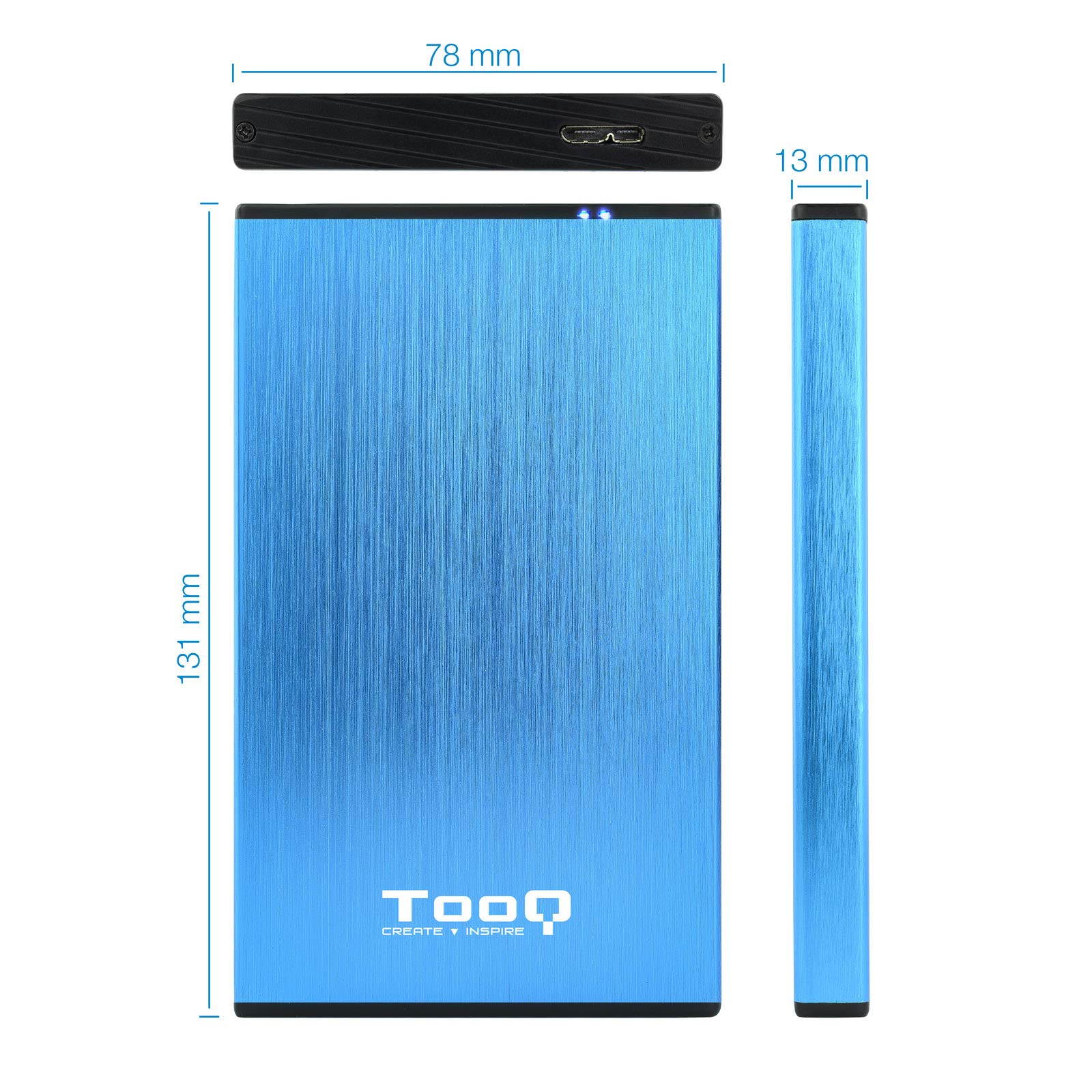 Caja Externa para Disco Duro de 2.5' TooQ TQE-2527BL/ USB 3.1