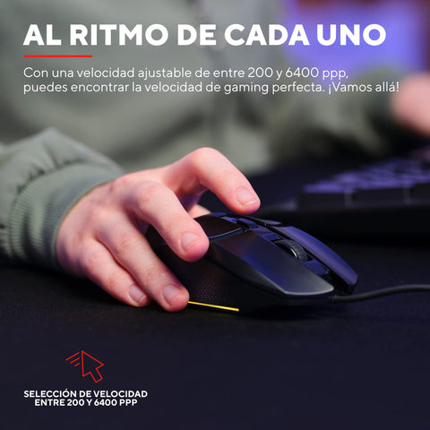 Ratón Gaming Trust Gaming GXT 109 Felox/ Hasta 6400 DPI