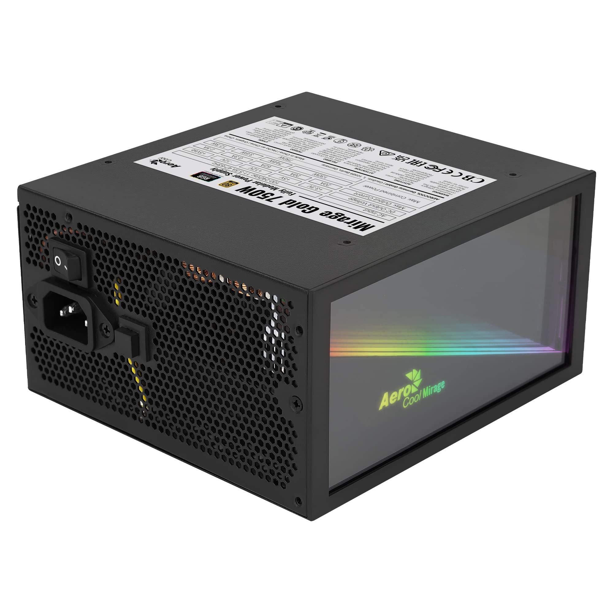 Fuente de Alimentación Aerocool Mirage Gold 750M/ 750W/ Ventilador 12cm/ 80 Plus Gold