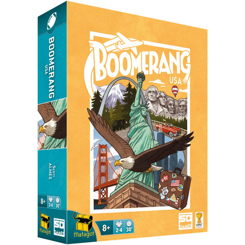 SD GAMES - Boomerang USA - Juego de Cartas - Draft, Viajes y Países - Tamaño 13X18X4cm - 328 Cartas