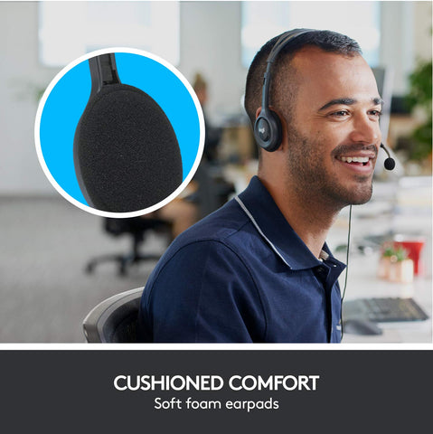 Auriculares Logitech H111/ con Micrófono/ Jack 3.5/ Negros