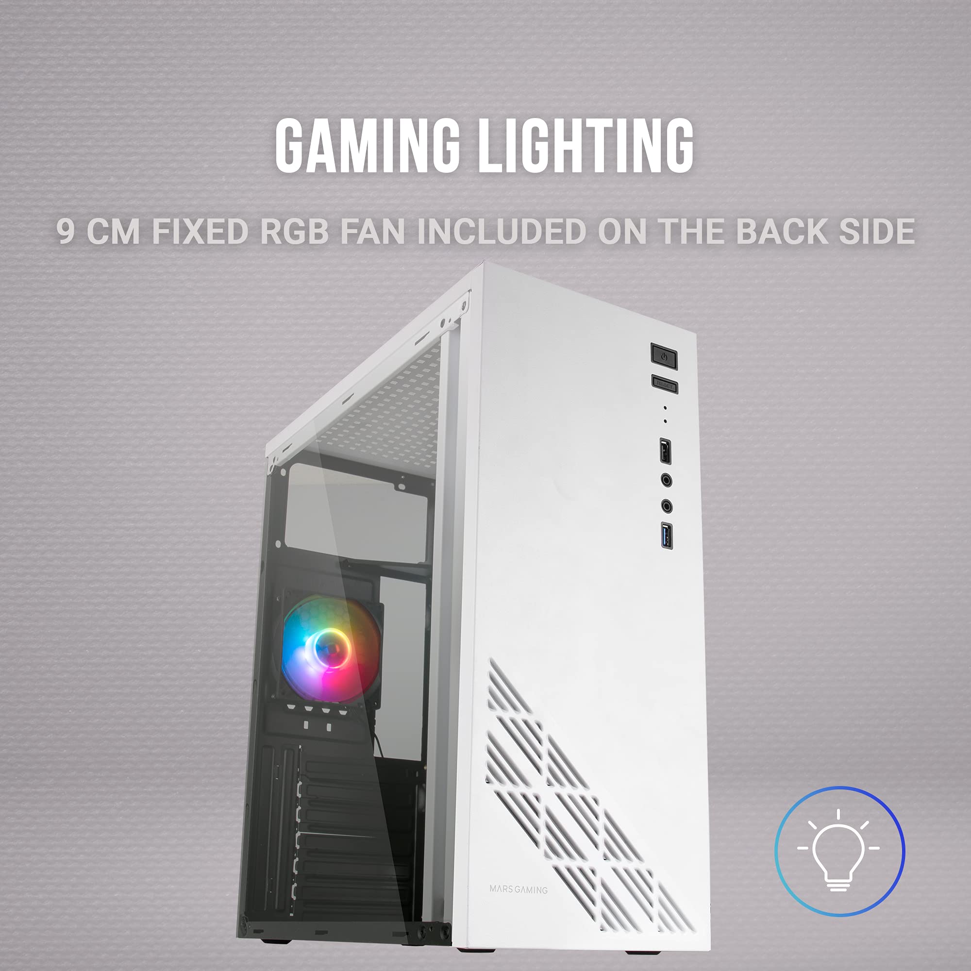 Caja Gaming Semitorre Mars Gaming MC100/ Blanca