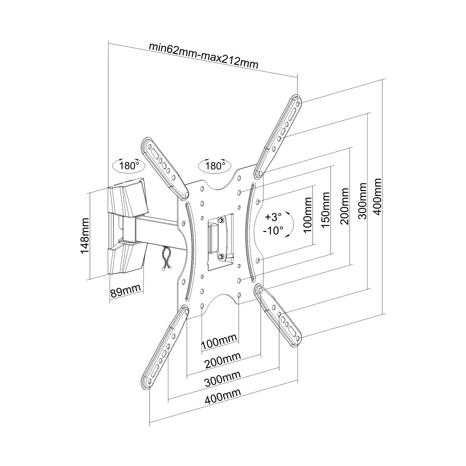 Soporte de Pared Inclinable Aisens WT55TSE-057 para TV de 32-55'/ hasta 30kg