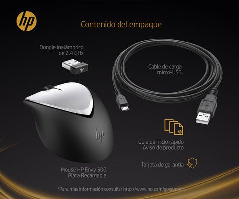 Ratón Inalámbrico HP ENVY 500/ Batería Recargable/ Hasta 1600 DPI