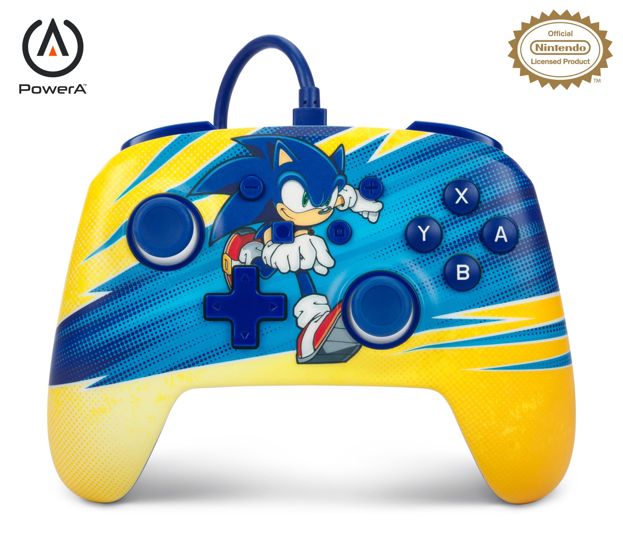 Mando con cable mejorado PowerA para Nintendo Switch - Impulso Sonic