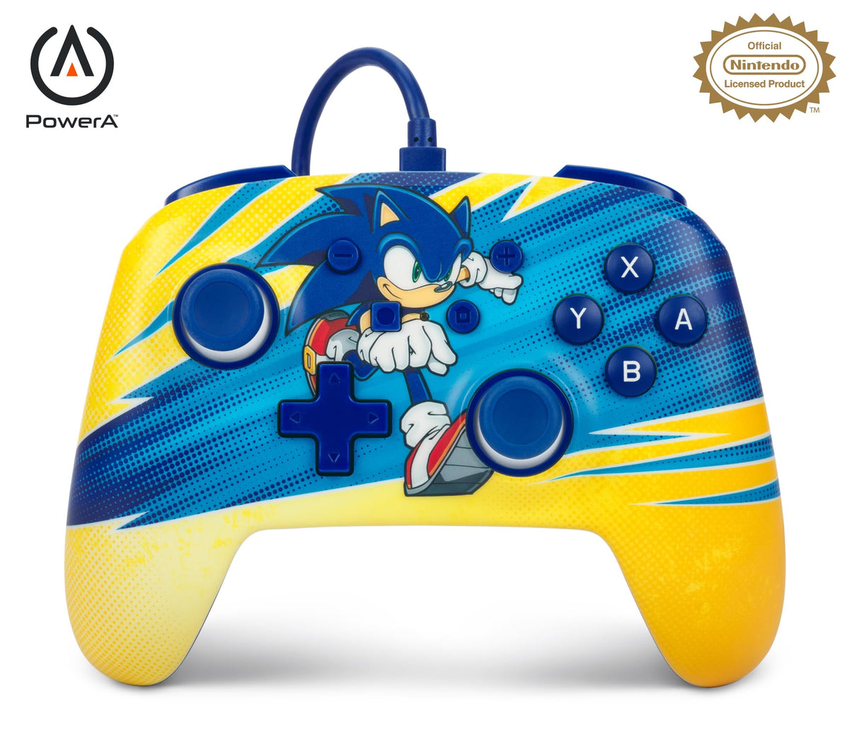 Mando con cable mejorado PowerA para Nintendo Switch - Impulso Sonic