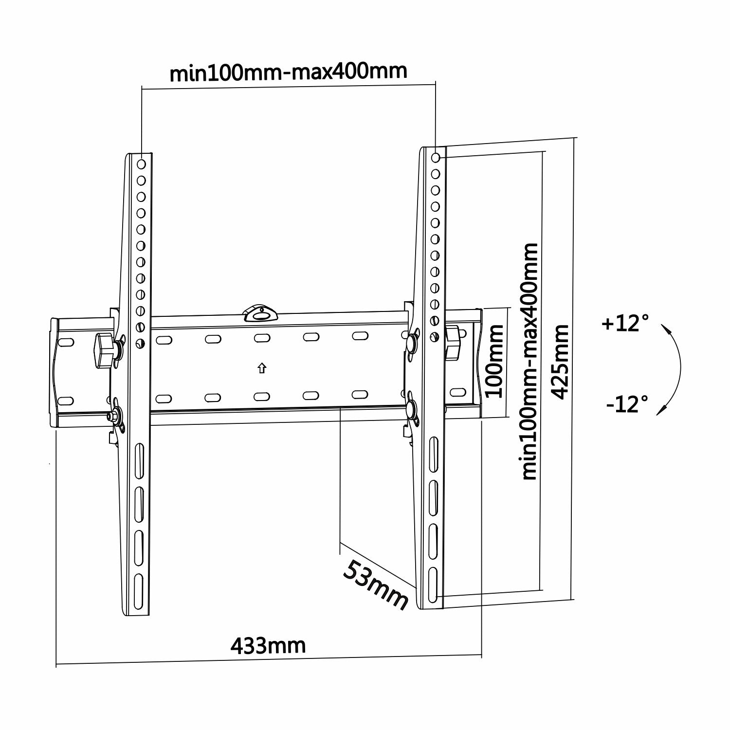 Soporte de Pared Inclinable Aisens WT55T-015 para TV de 32-55'/ hasta 40kg