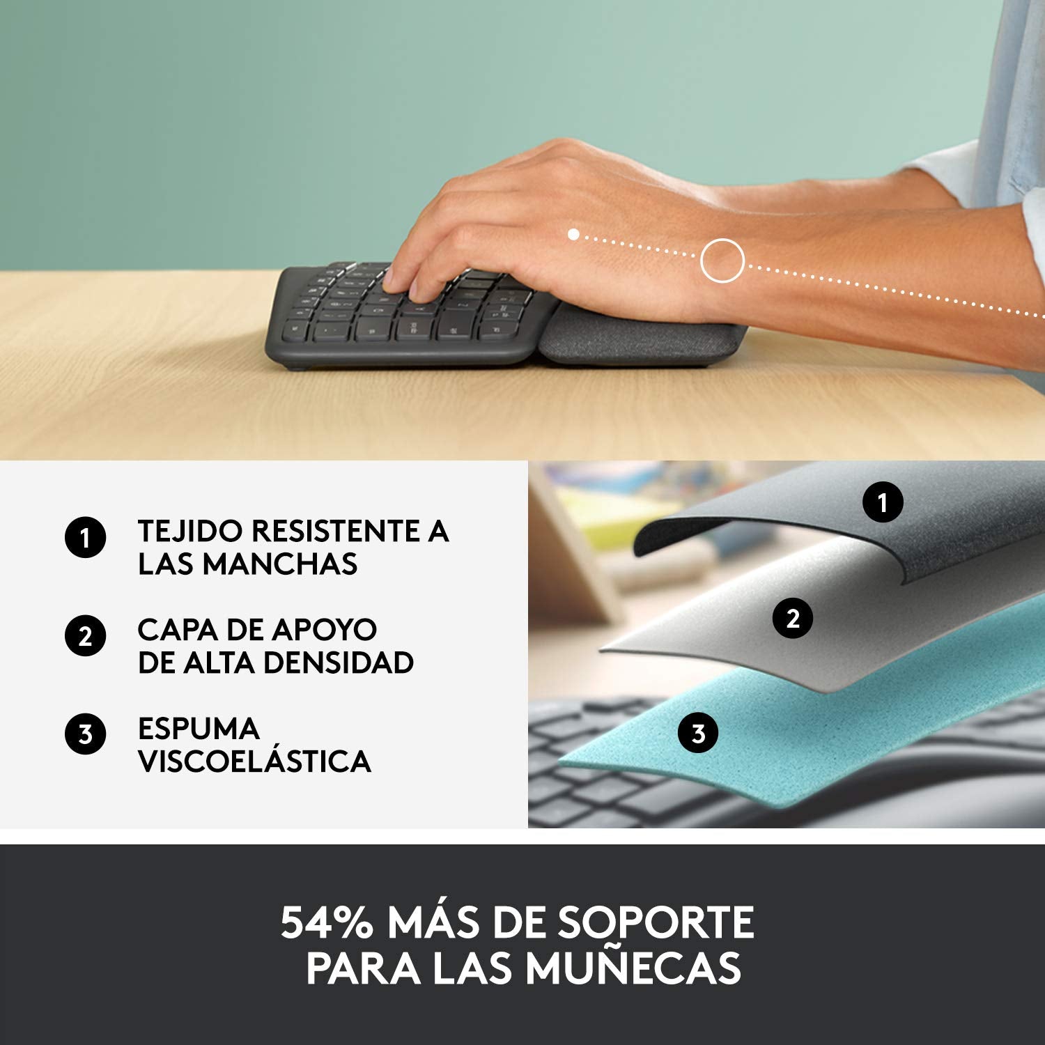 Teclado Inalámbrico por Bluetooth Logitech Ergo K860