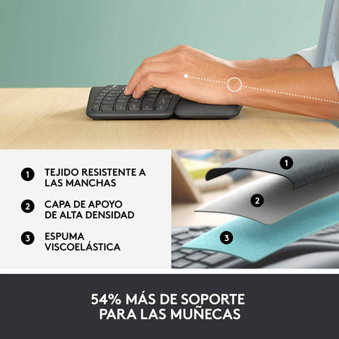 Teclado Inalámbrico por Bluetooth Logitech Ergo K860