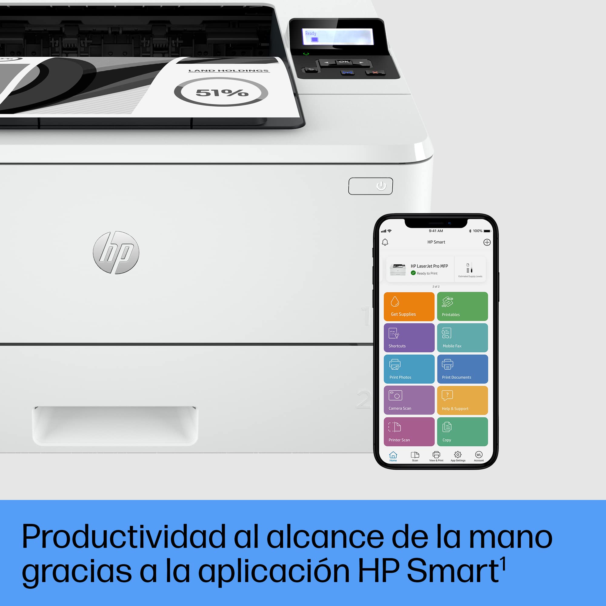 Impresora Láser Monocromo HP Laserjet Pro 4002DW WiFi/ Dúplex/ Blanca