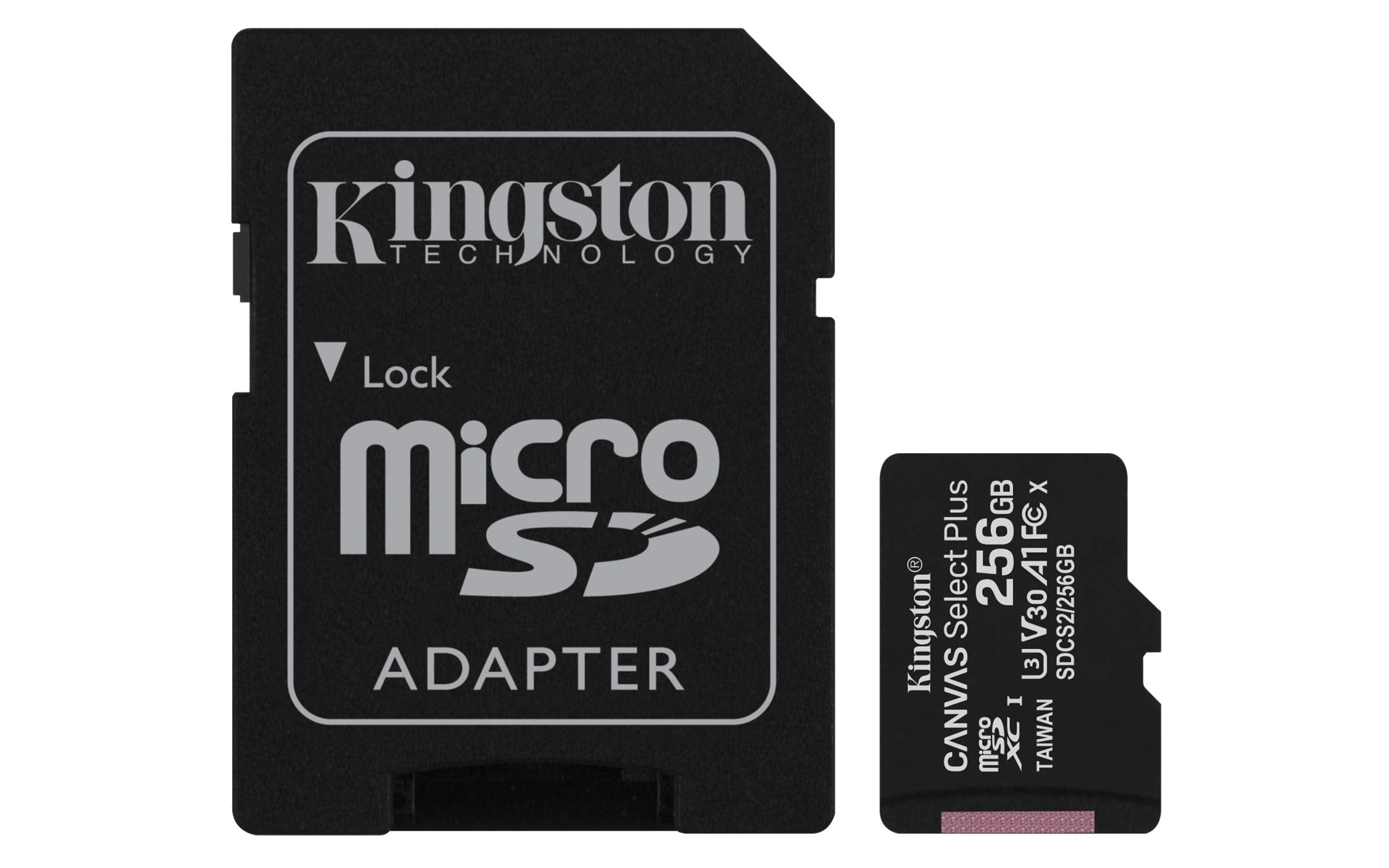 Tarjeta de Memoria Kingston CANVAS Select Plus 256GB microSD XC con Adaptador/ Clase 10/ 100MBs