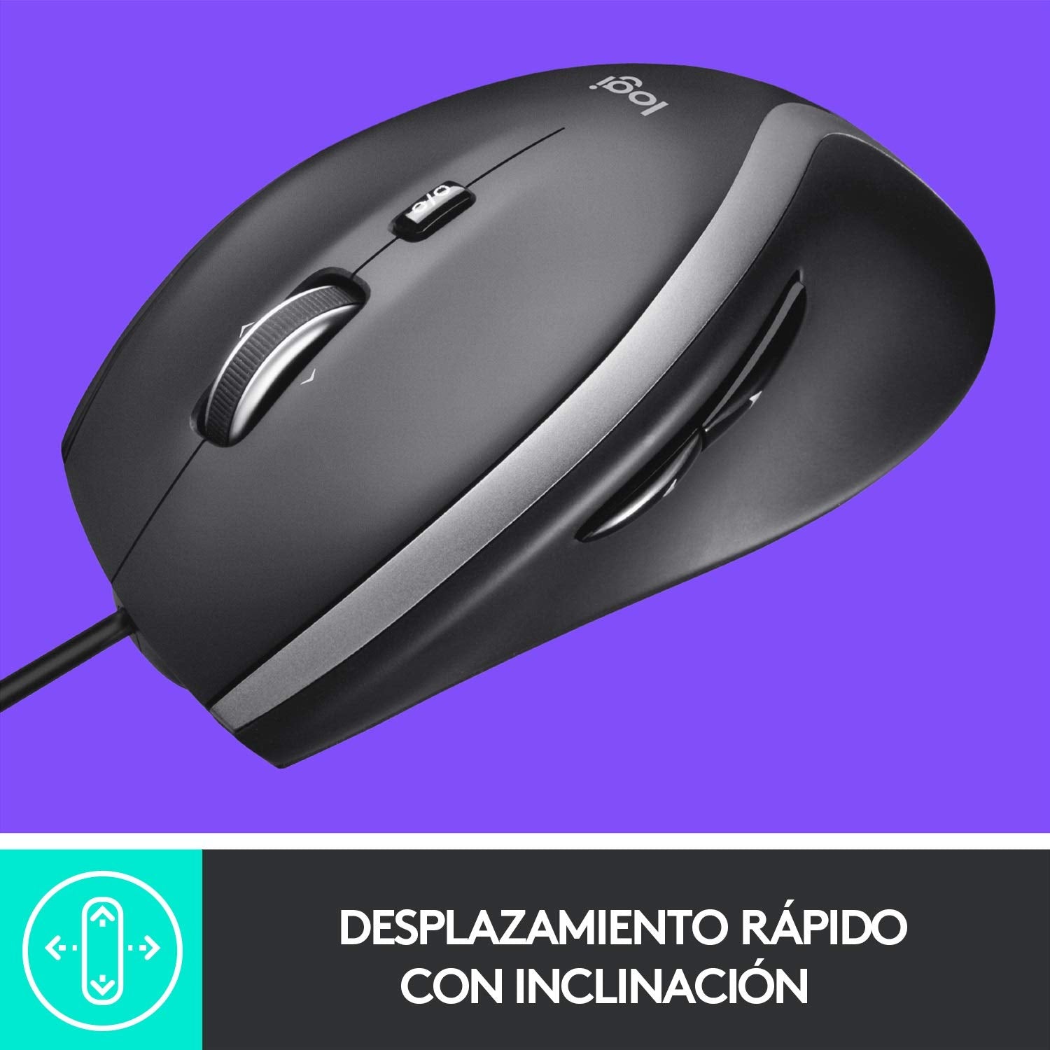 Ratón Logitech M500S/ Hasta 4000 DPI/ Negro