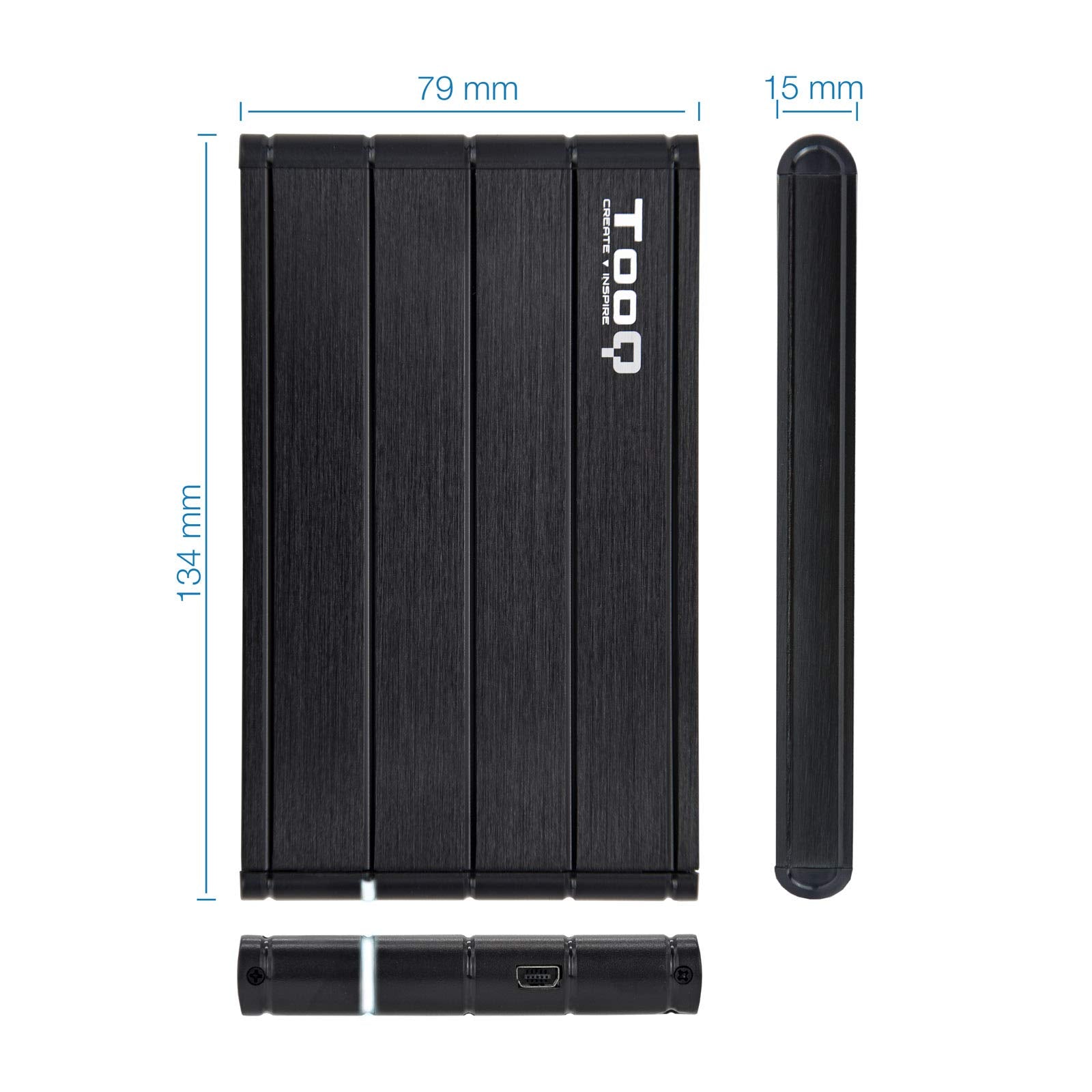 Caja Externa para Disco Duro de 2.5' TooQ TQE-2530B/ USB 3.1