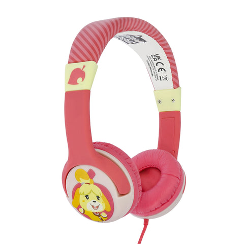 OTL Technologies Auriculares para niños - Animal Crossing Isabelle Auriculares con Cable Rosa