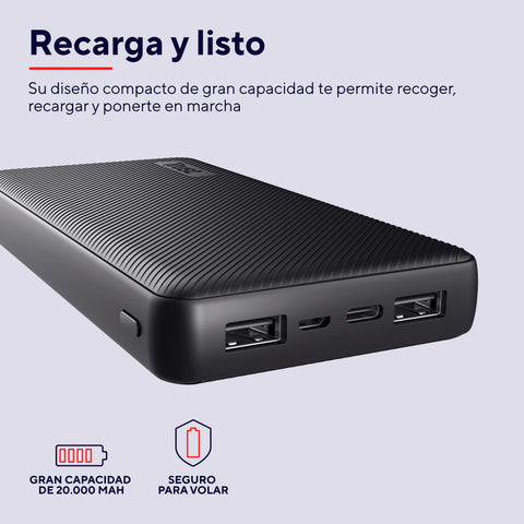 Powerbank 20000mAh Trust Primo/ 15W/ Negra